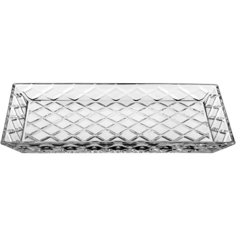 Prato Para Bolo Retangular Home&co Eco Crystal 3x32x17cm