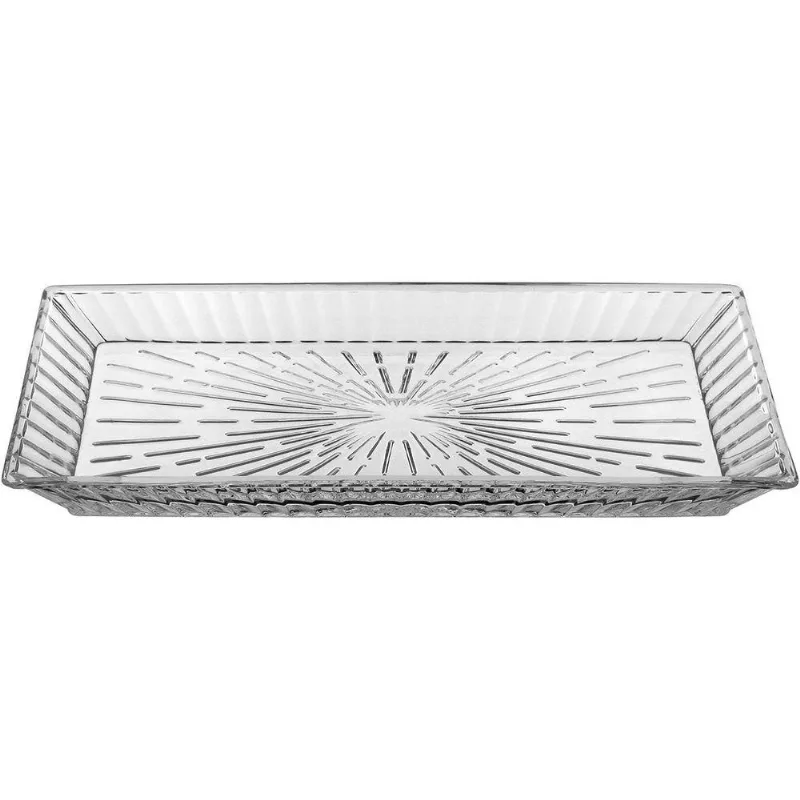 Prato Bolo Retangular Home&co Eco Crystal 3x32x17cm