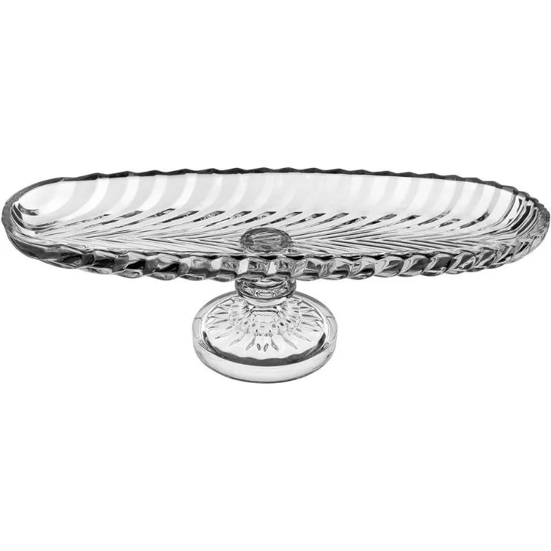Prato Bolo Boleira Home&co Com Pé Eco Crystal 12x39x14cm
