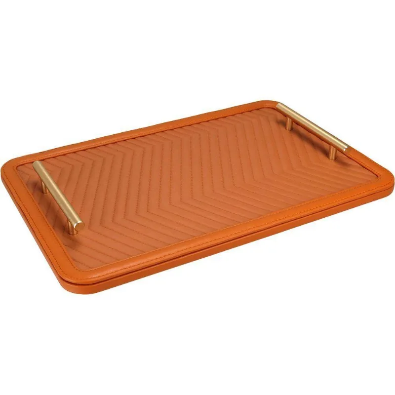 Bandeja Retangular Decorativa Para Servir Mdf 43x28 Laranja