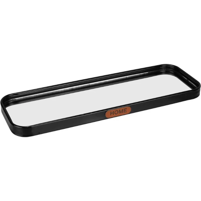 Bandeja Retangular Decorativa Espelho Metal 1x30x10cm Preta