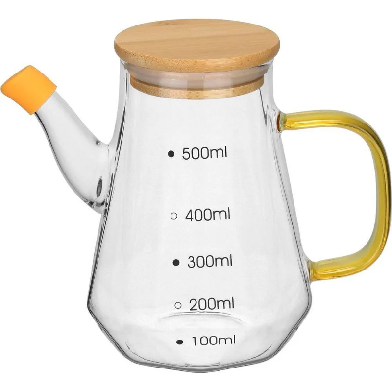 Chaleira Tampa Em Bambu Alça âmbar Borossilicato 500ml 10x14