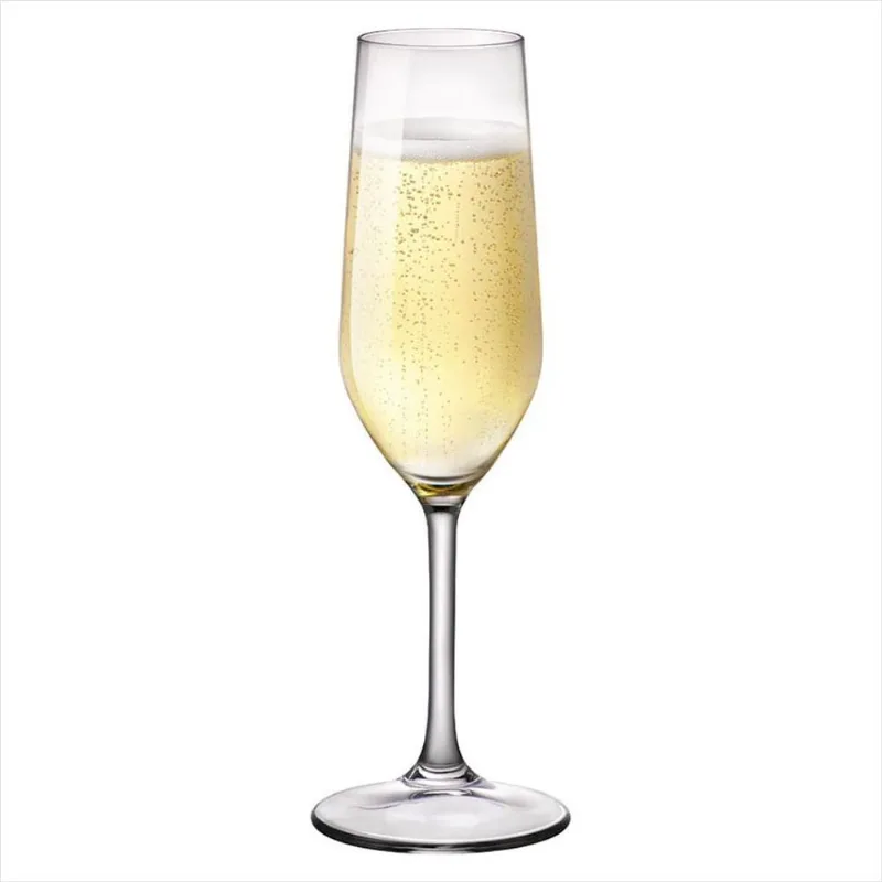 conjunto de Taças de Champanhe Cristal Transparente 200ml 6 Peças - Bormioli Rocco Riserva