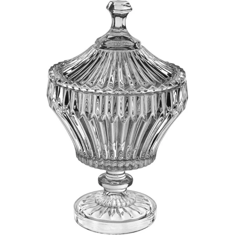 Potiche Vaso Decorativo Redondo Home&amp;co Com Tampa Crystal