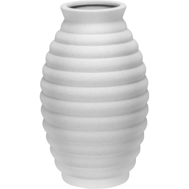 Vaso Decorativo Enfeite Casa Home&amp;co Cerâmica 30x19cm Marfim