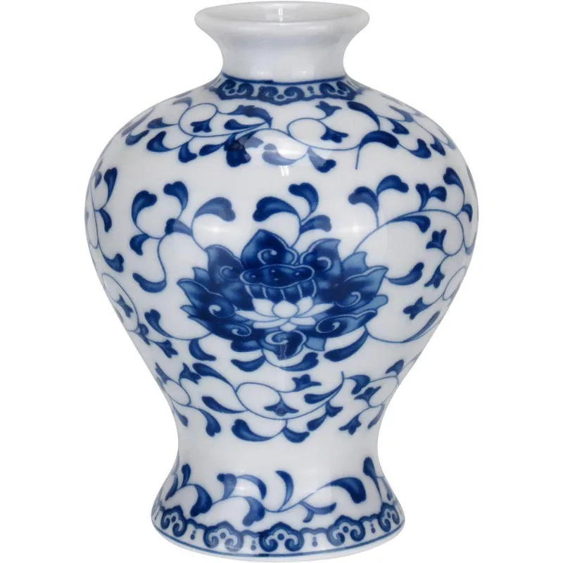 Vaso Decorativo Enfeite Redondo Home&amp;co Cerâmica 11x8cm Azul