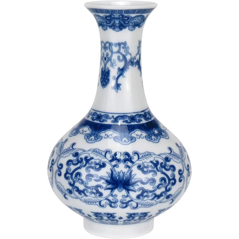 Vaso Decorativo Enfeite Redondo Home&amp;co Cerâmica 13x9cm Azul