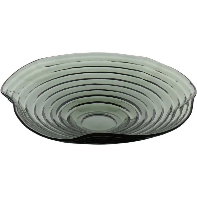 Centro Mesa Fruteira Decorativo Home&amp;co Vidro 8x34x34cm Fumê
