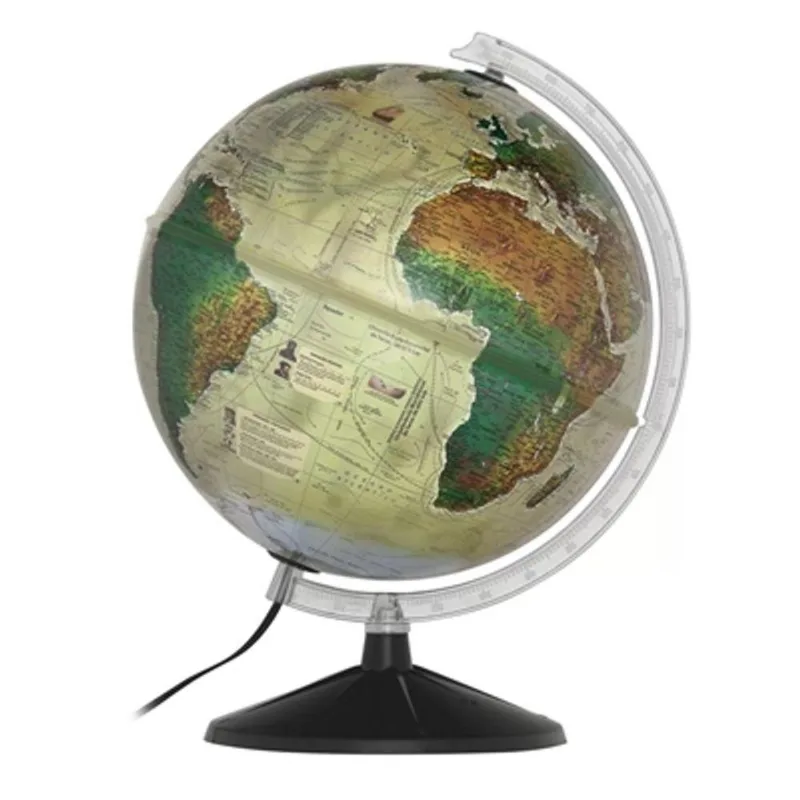 Globo Terrestre Histórico Iluminado 30cm Editora Libreria
