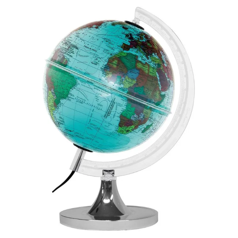 Globo Aquarela Verde Político Led Branco Base Cromada 21cm