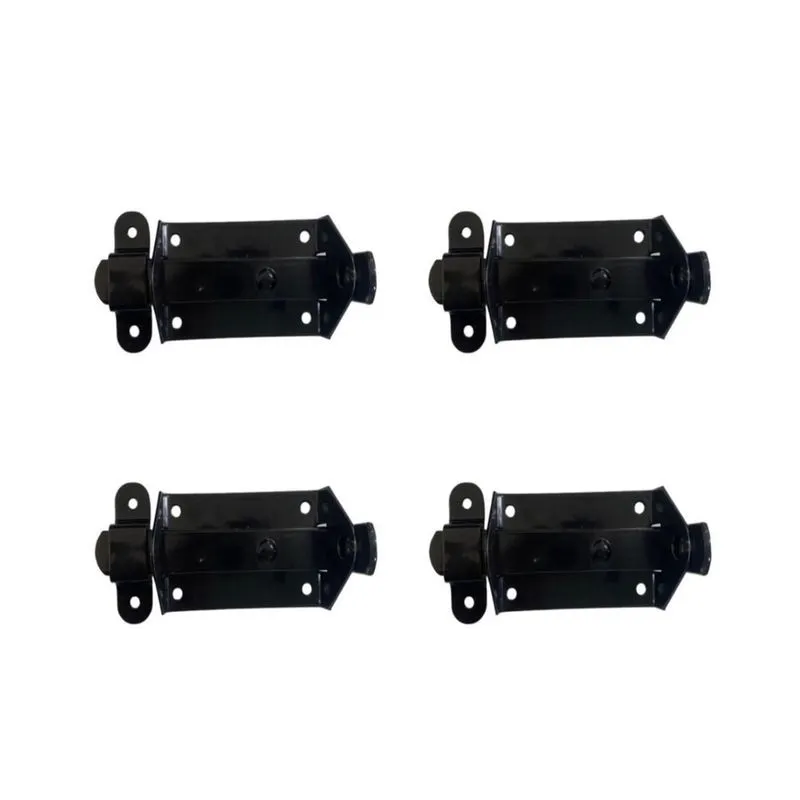 Kit 4 Trinco Fecho Chato Portão Porta Cadeado 5X3Cm N0 Preto