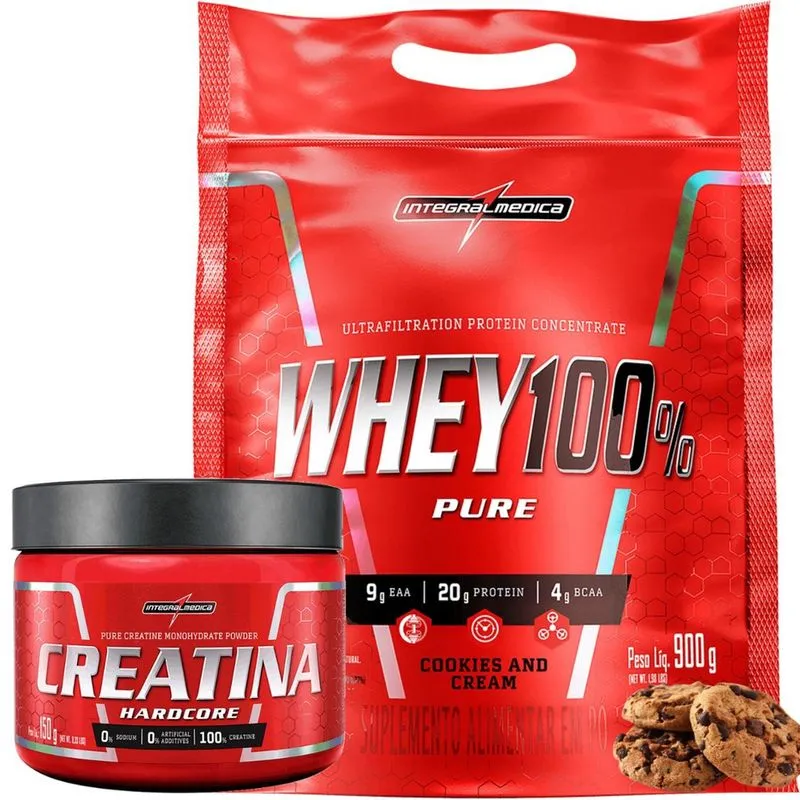 Kit Whey Protein 100% Concentrado + Creatina 150g Pura Monohidratada - Integralmedica