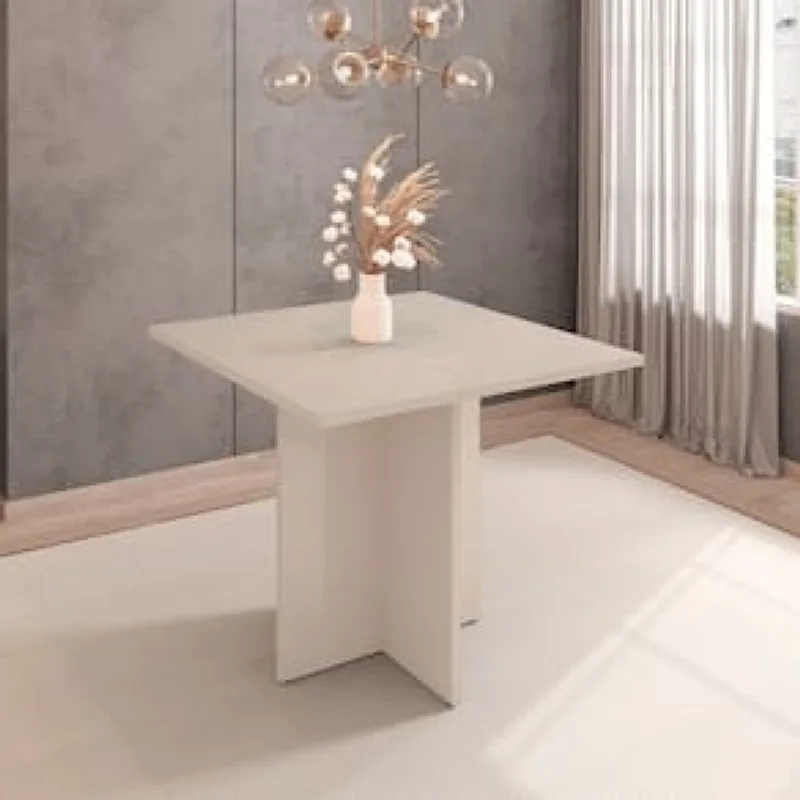 Mesa de Jantar Quadrada Casa D Paris com Tampo em MDP 90x90cm – Off White