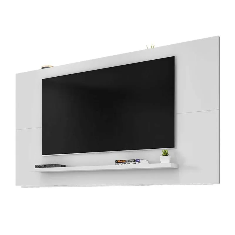 Painel para TV de até 50 Polegadas Sala de Estar Suspenso Quarto Embutido Esmeralda 1.58 - Branco