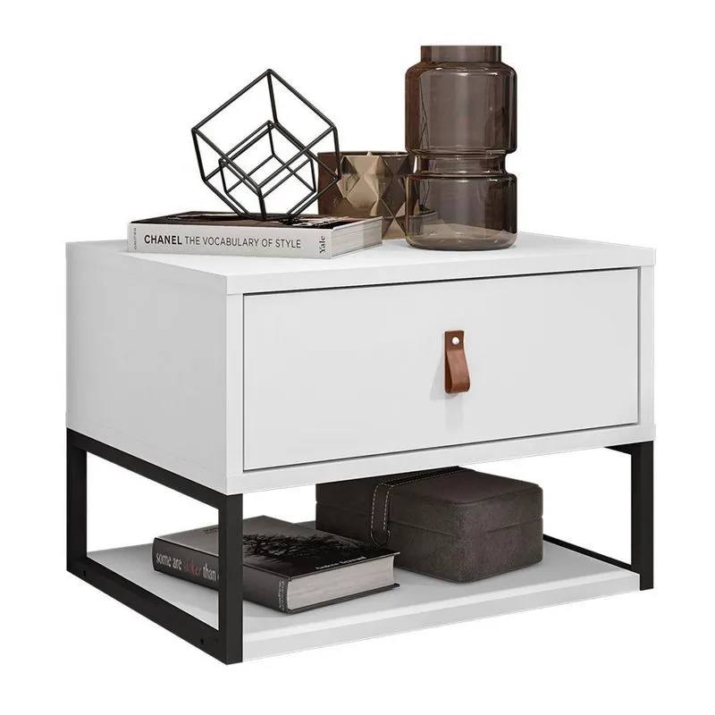 Mesa de Cabeceira Suspensa Sigma 1 Gaveta - Casa D Branco