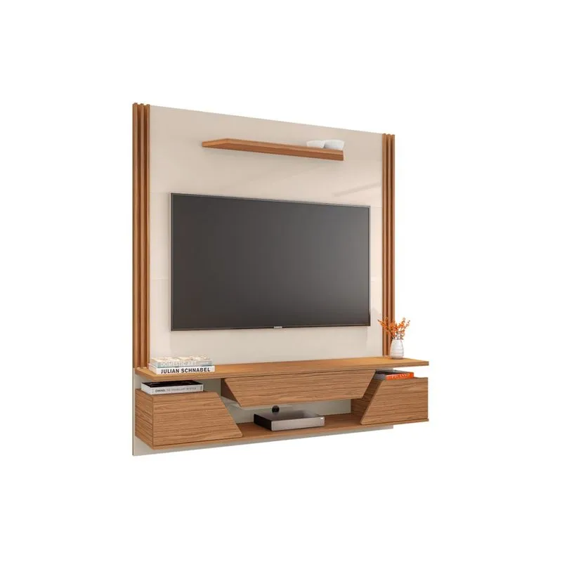 Painel home para TV até 60 suspenso VALLEY160 offwhite/noce