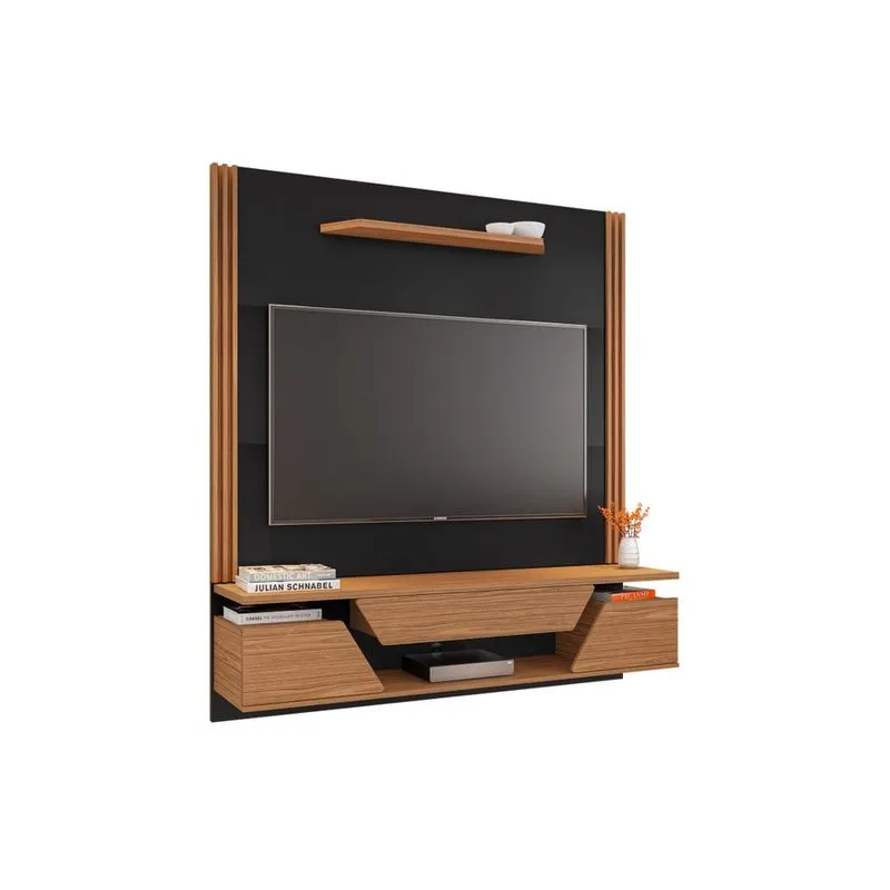 Painel home para TV até 60 suspenso valley 160 preto/noce