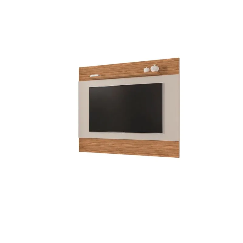 Painel quasar 158 cm para TV 60 com prateleira off white/noce