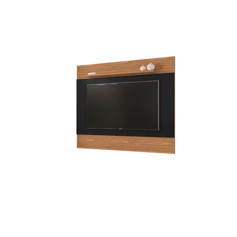 Painel quasar 158 cm para TV 60 com prateleira preto/noce
