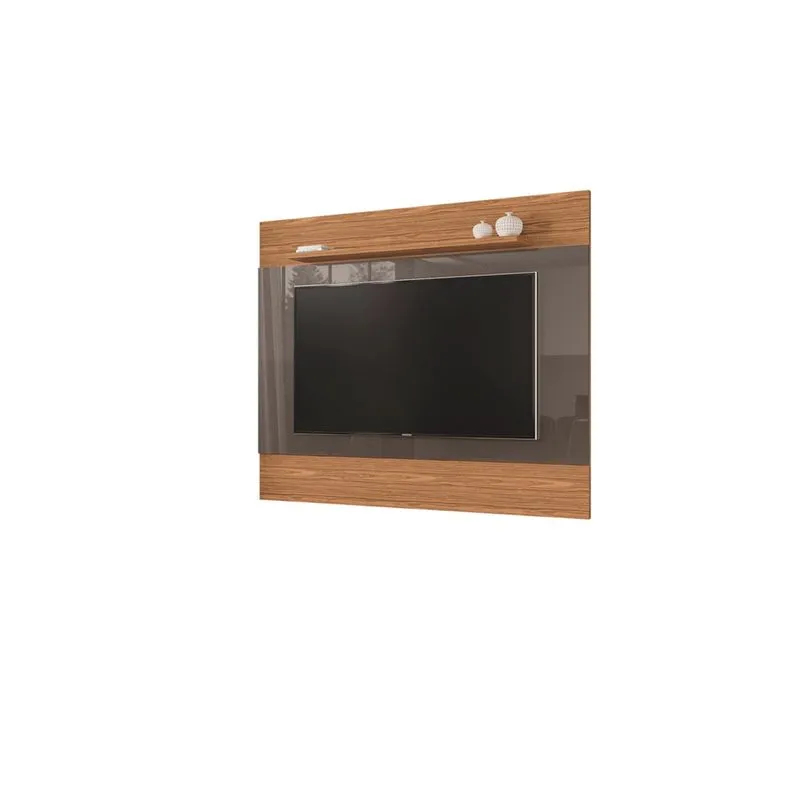 Painel quasar 158 cm para TV 60 com prateleira cinza pérola/noce