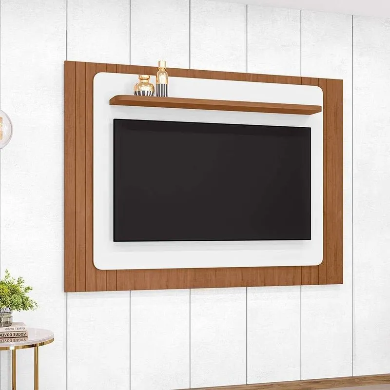 Painel para TV até 60 Polegadas Mônaco Cedro e Branco