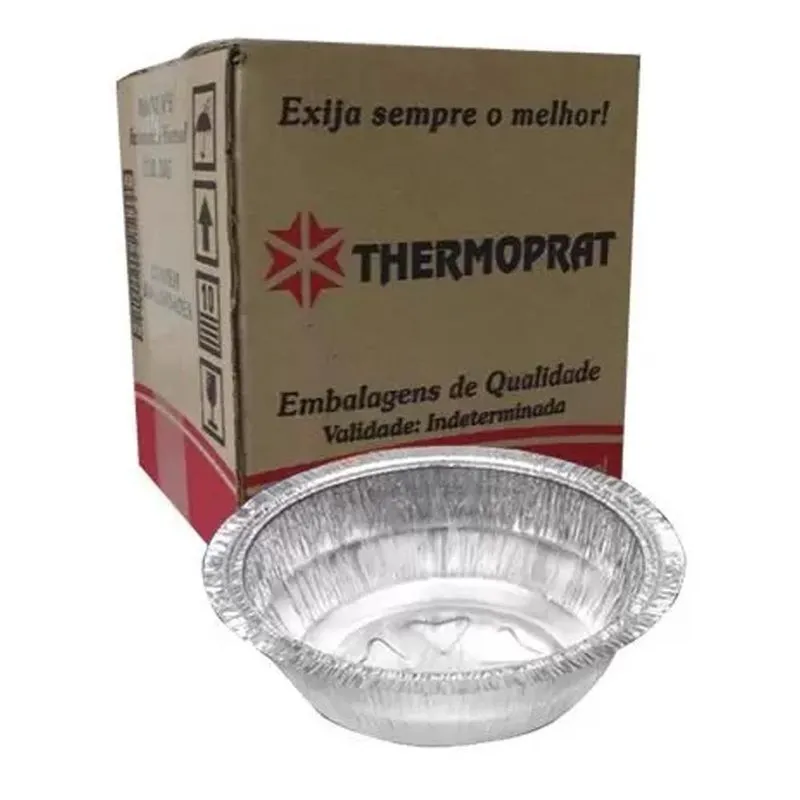 Marmitex Aluminio N5 Fechamento Manual 350Ml C/100 Thermopra