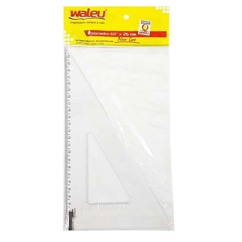 Esquadro 60 Graus 26cm New Line Cristal 10070012