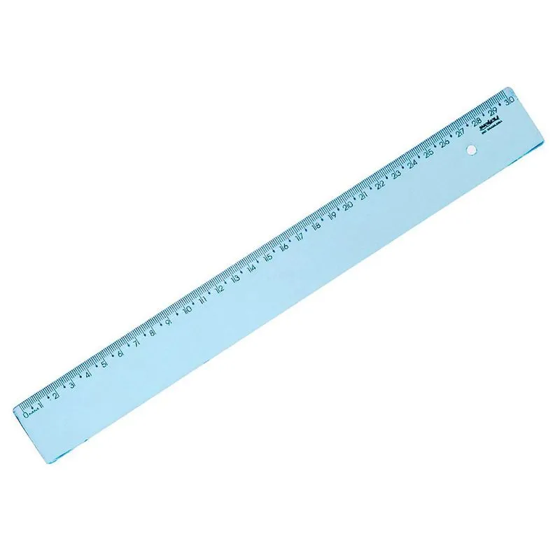 Régua New Line Azul Pastel 30cm, Pct. Com 10un - Waleu