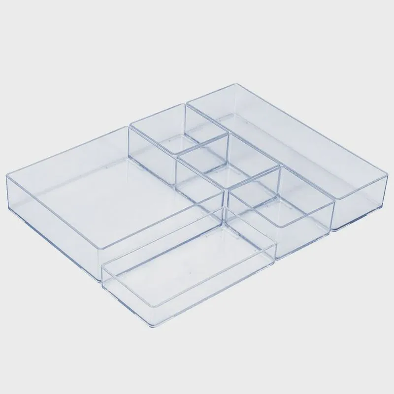Organizador de Mesa Modular 6 Peças Cristal Waleu