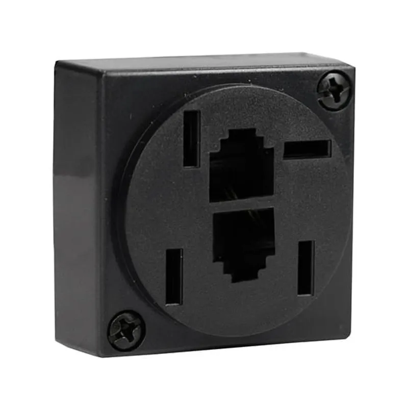 Tomada Modular Duplo Jack para Telefone RJ11 Preto Mavel 112PT