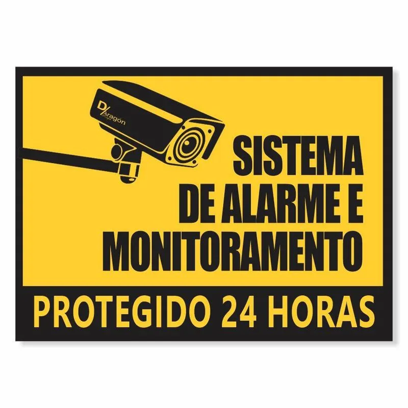 Placa De Sinalização Sistema De Alarme - Ps1mm 10x14cm