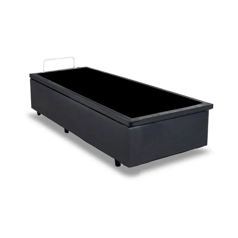 Cama Box Baú Solteirão Homequeen Corino Cinza 41x96x203