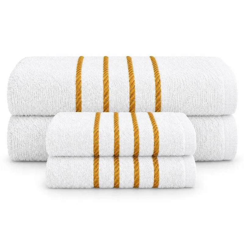 Jogo De Toalha Montreal 100% Algodão 330g-m Alta Absorção Branco Toalhas Beka