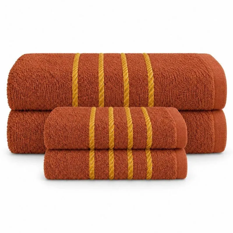Jogo De Toalha Montreal 100% Algodão 330g-m Alta Absorção Marrom Toalhas Beka
