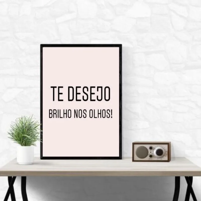 Quadro Te Desejo Brilho Nos Olhos 24x18cm - Com Vidro