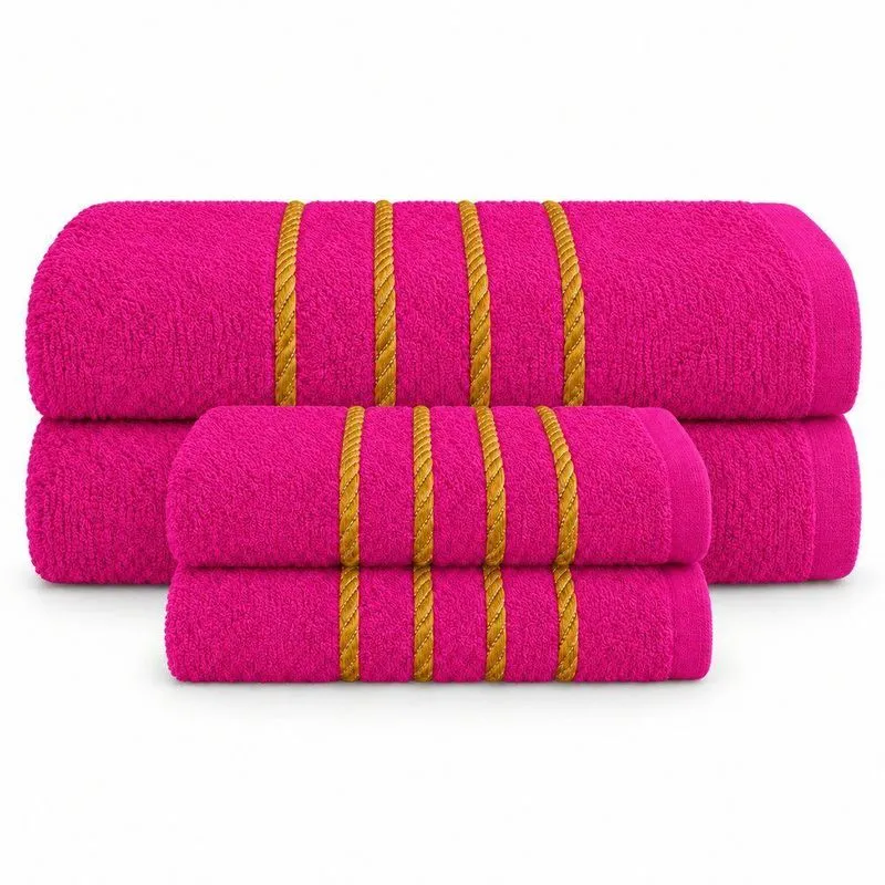 Jogo De Toalha Montreal 100% Algodão 330g-m Alta Absorção Pink Toalhas Beka