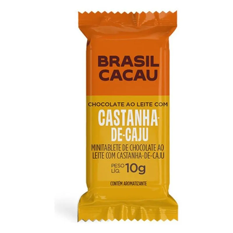 Minitablete Chocolate Castanha De Caju Brasil Cacau 10g