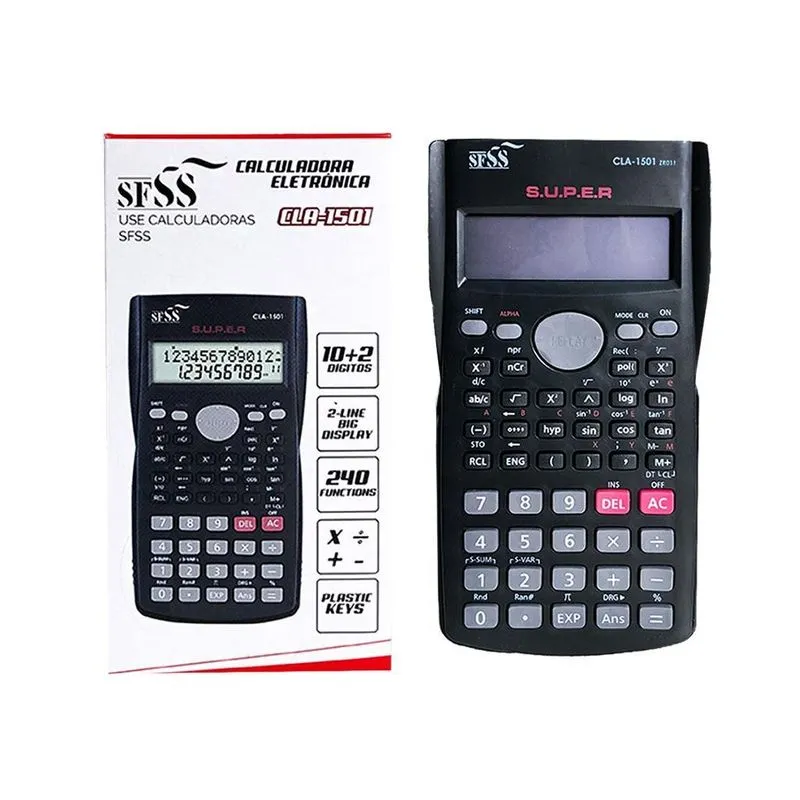 Calculadora Científica 240 Funções 10+2 Dígitos Com Capa