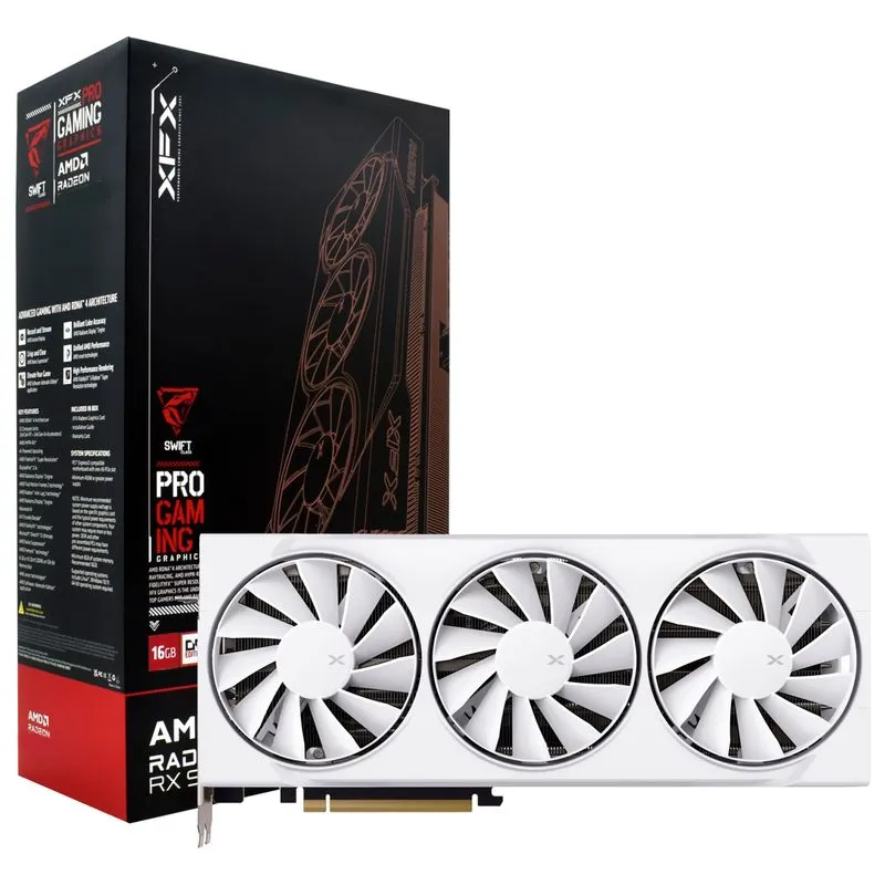 Placa De Vídeo Xfx Swift Oc Gaming White Edition 16gb Radeon Rx9070 Gddr6 - Rx-97swft3w7