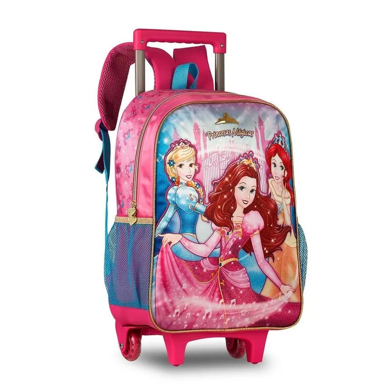 Mochila De Rodinhas Princesas Mágicas Rosa - Clio