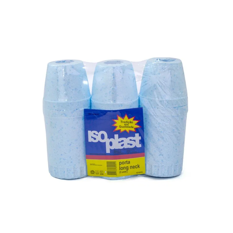 Porta Long Neck Cartela com 3 peças Isoplast 0100008LX Porta Long Neck Cartela com 3 pecas Isoplast 0100008LX