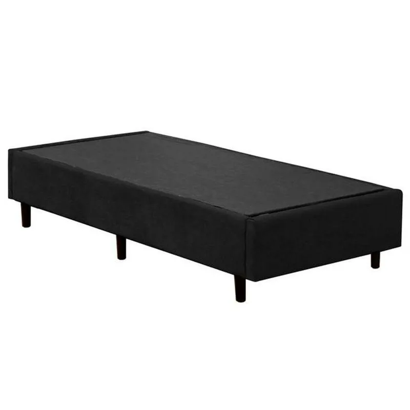 Cama Box Solteiro Suede Sereneprime Preto 88x188x40