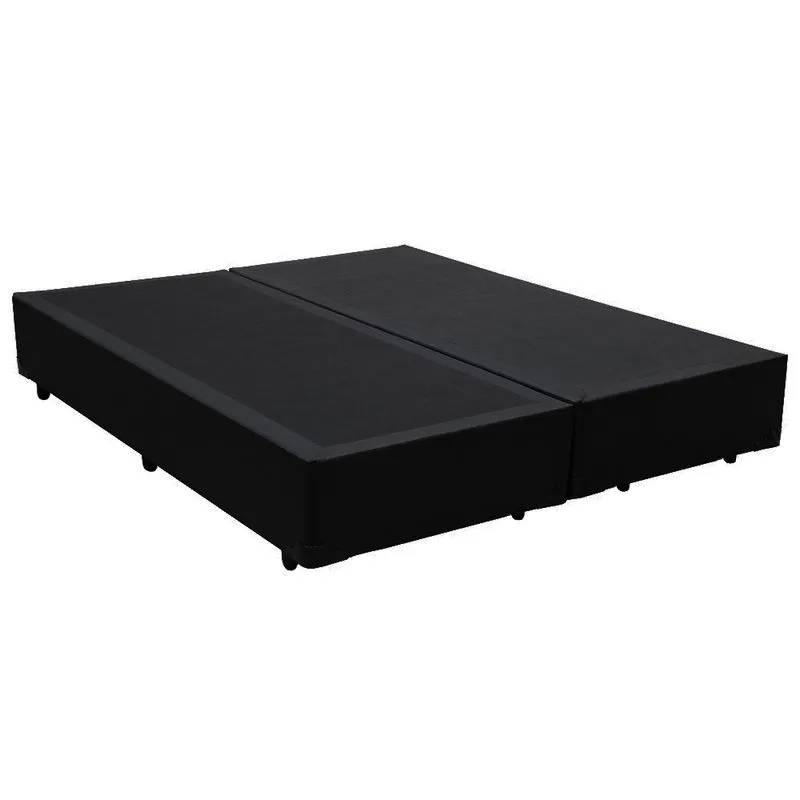 Cama Box Queen Bipartido Sintético Preto emth 158x198x40