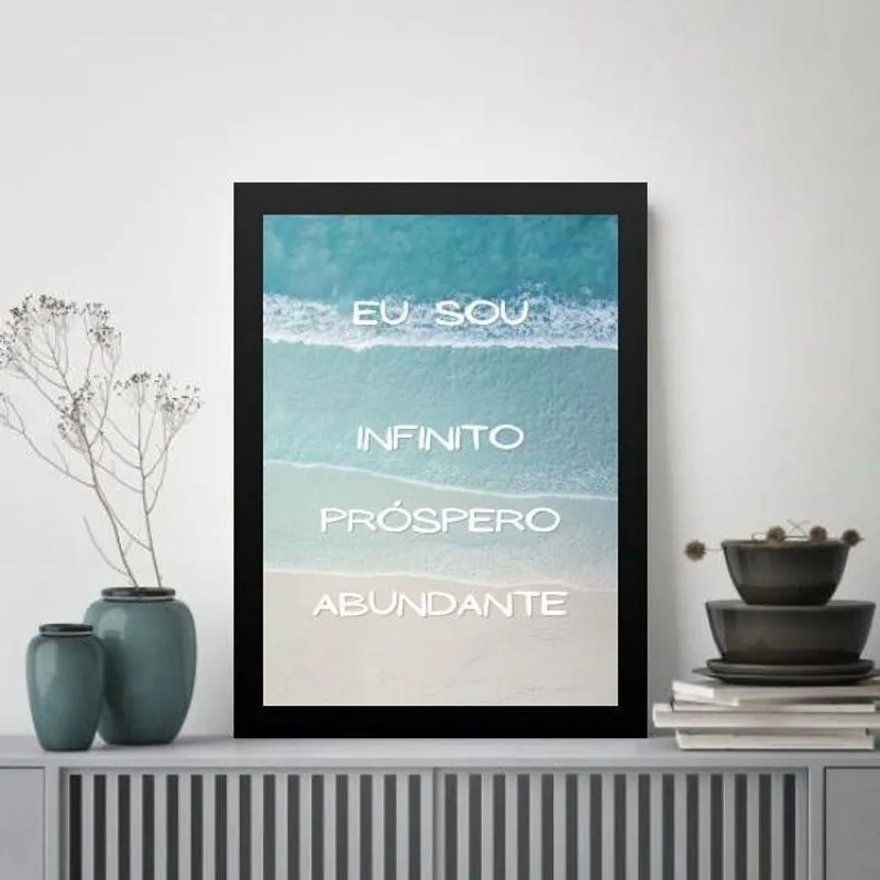 Quadro Lei Atração - Afirmação Eu Sou 24X18Cm - Com Vidro