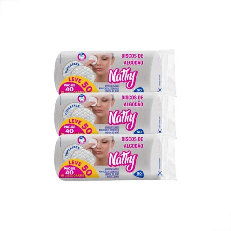 Disco Algodão Nathy 50 Unid. - Higienização