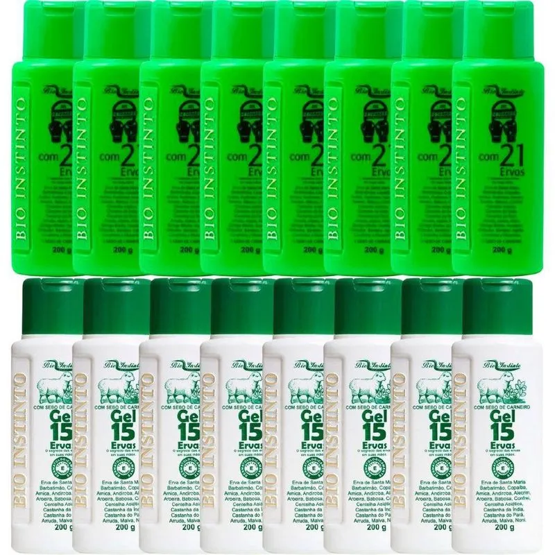 Revenda 8 Gel Detonador Com 21 Ervas 200G + 8 Gel 15 Ervas