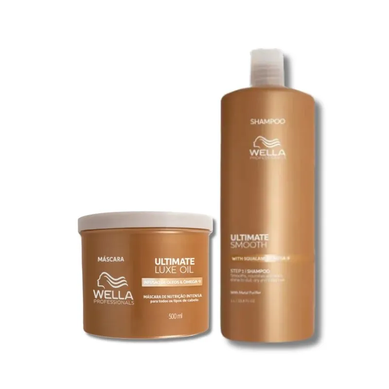 Kit Wella Ultimate Luxe Oil - Shampoo 1L+ Mascara 500ml