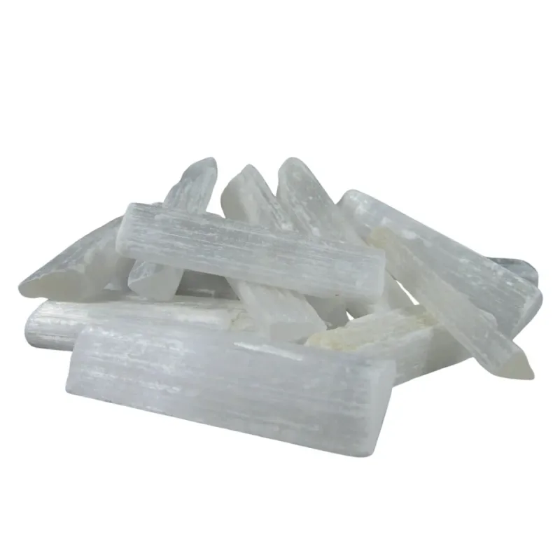 Pedra Selenita Bastão Cristal Natural Limpeza e Proteção Energética