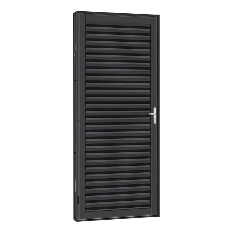 Porta De Aço Laminada Tradição 71x215 R60 Abertura Direita - Cinza