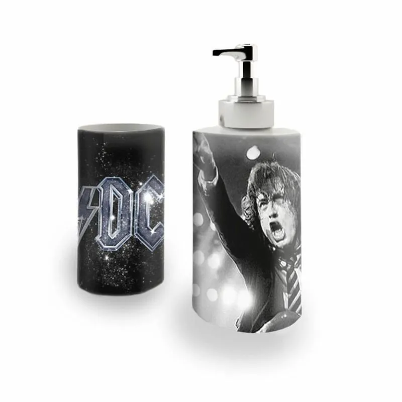 Kit Banh. Saboneteira + P.Escovas Porce.ACDC 400ml (01)